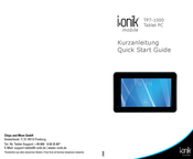 i-onik mobile TP7-1000 Quick Start Manual