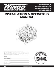 Winco HPS6000HE-03/B Installation & Operator's Manual