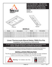 Firegear LOF-6016HTMSI-N Installation And Operating Instructions Manual