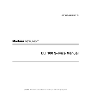 Mortara Instrument ELI 100 Service Manual