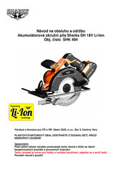 SHARKS SH 18V Li-Ion Instruction For Operation And Maintenance