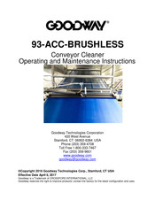 Goodway 93-ACC-BRUSHLESS Operating And Maintenance Instructions Manual