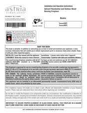 Astria Fireplaces Tuscan36P3 Installation And Operation Instructions Manual