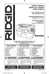 Emerson RIDGID WD45500 Owner's Manual