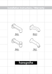 Hans Grohe Metris C Installation Instructions / Warranty