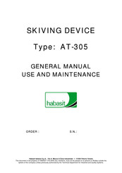 Habasit AT-305 General Manual Use And Maintenance
