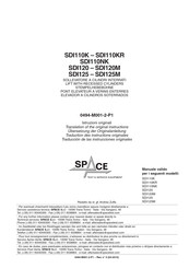 Space SDI125 Translation Of The Original Instructions