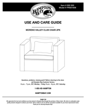 HAMPTON BAY MORENO VALLEY FRS01606 Use And Care Manual