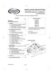 Argo AE4MI91AH Installation Instructions Manual