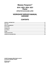 AGCO Massey Ferguson 8523 Workshop Service Manual