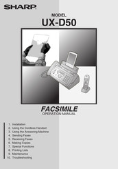 Sharp UX-D50 Operation Manual