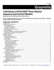Graymills LIFTKLEEN LKDN72 Series Operation And Maintenance Instructions
