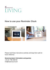 Ravencourt Rosebud Reminder Clock How To Use Manual