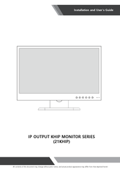 ORION Images 21KHIP Installation And User Manual