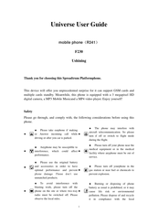 Uniphone Spreadtrum Platformphone User Manual