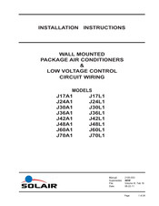 Solair J30A1 Installation Instructions Manual