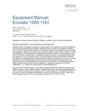 Nielsen 1000-1161 Series Equipment Manual