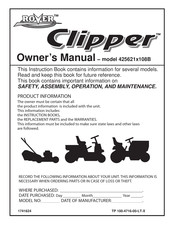 Rover Clipper 425621x108B Owner's Manual