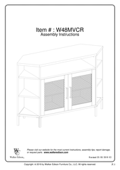 Walker Edison W48MVCR Assembly Instructions Manual