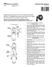 Xylem McDonnell & Miller SA25A-15 Replacement Instructions