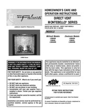 Lennox Hearth Products Signature Montebello Series Homeowner's Care And Operation Instructions Manual