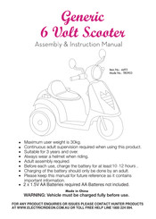 Hunter Products TR0903 Assembly & Instruction Manual