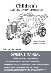 Hunter Products S606 Owner's Manual With Assembly Instructions