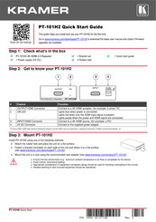 Kramer PT-101H2 Quick Start Manual
