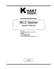 K-Hart 8612 Owner's Manual