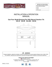 Middleby CROWN GS-40N Installation & Operation Manual