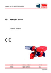 Riello Burners 3434624 Installation, Use And Maintenance Instructions
