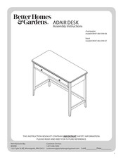 Better Homes and Gardens ADAIR BH47-084-599-06 Assembly Instructions Manual