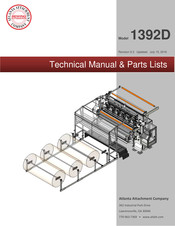 Atlanta Attachment Company 1392D Technical Manual & Parts Lists