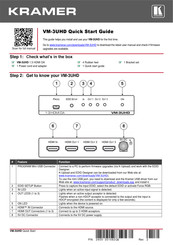 Kramer VM-3UHD Quick Start Manual