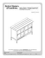 Better Homes and Gardens WILLOW BH17-084-699-01 Assembly Instructions Manual