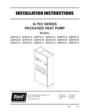 Bard Q30H2-A Installation Instructions Manual
