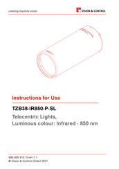 Vision & Control TZB38-IR850-P-SL Instructions For Use Manual