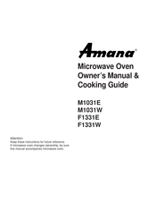 Amana M1031W Owner's Manual & Cooking Manual