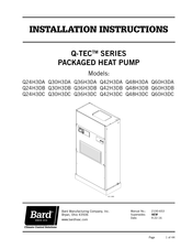Bard Q-TEC Q60H3DC Installation Instructions Manual