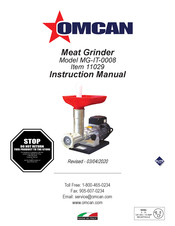 Omcan 11029 Instruction Manual