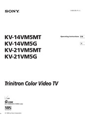Sony Trinitron KV-21VM5G Operating Instructions Manual