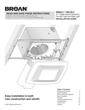 Broan XB110LC Installation Manual
