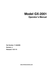 Rki Instruments GX-2001 Operator's Manual