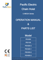 Pacific Hoists U-MEGA PEH100 Operations Manual & Parts List