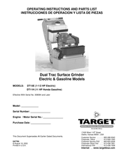Target DT11H Operating Instructions And Parts List Manual