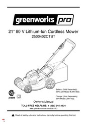 Greenworks Pro 2500402CTBT Owner's Manual