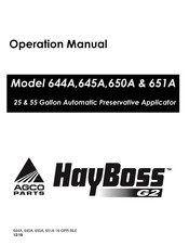 AGCO HayBoss G2 651A Operation Manual