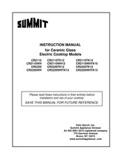 Summit CR2110TK12 Instruction Manual