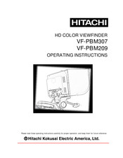 Hitachi VF-PBM209 Operating Instructions Manual