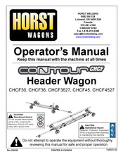 Horst Welding CONTOUR CHCF3627 Operator's Manual